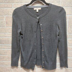 Banana Republic size XS button down cardigan dark heather grey silk blend